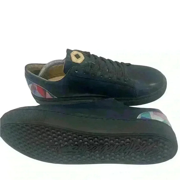 Six Hundred Four  Unisex  Blue Print Leather Sneakers SZ 10 M/ 11.5W/ EUR  43.5 - Picture 2 of 11